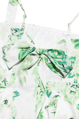 Printed Retro Butterfly Backless Strappy Mini Dress