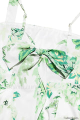 Printed Retro Butterfly Backless Strappy Mini Dress