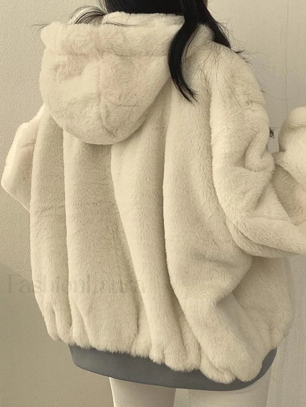 Reversible Oversize Fleece Hooded Jacket Jacket