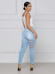 Ripped High Waist Skinny Jeans Jeans