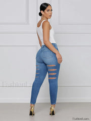 Ripped High Waist Skinny Jeans Jeans