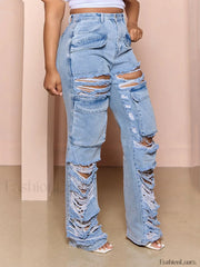 Ripped Pocket High Waist Jeans Jeans