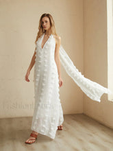 Rosette Halter Graceful Long Dress White / S Dresses