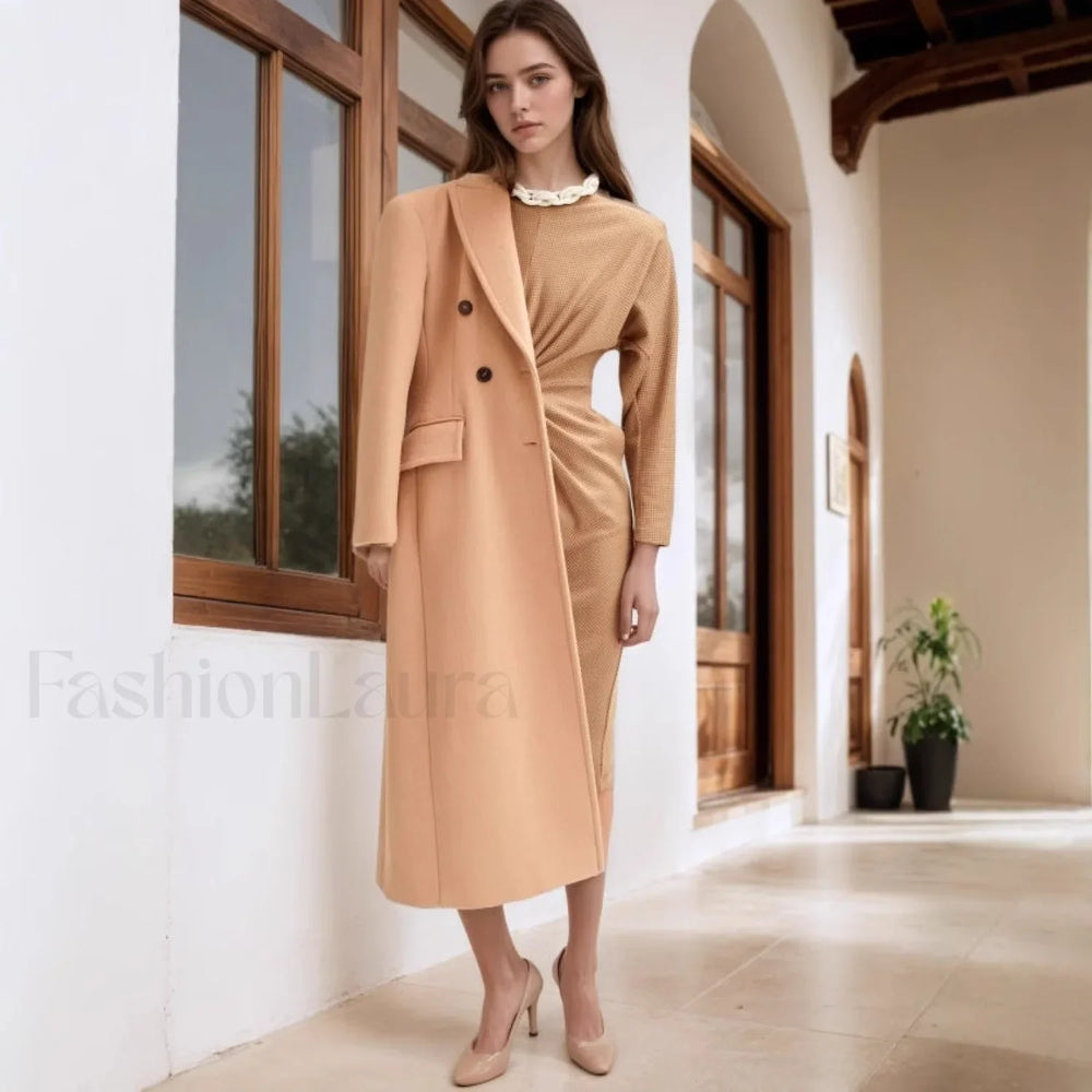 Round Neck Waist Twist Slim Fit Midi Maxi Dress