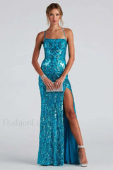 Rowena Sequin Stylish Mermaid Dress S / Blue Party Dresses L