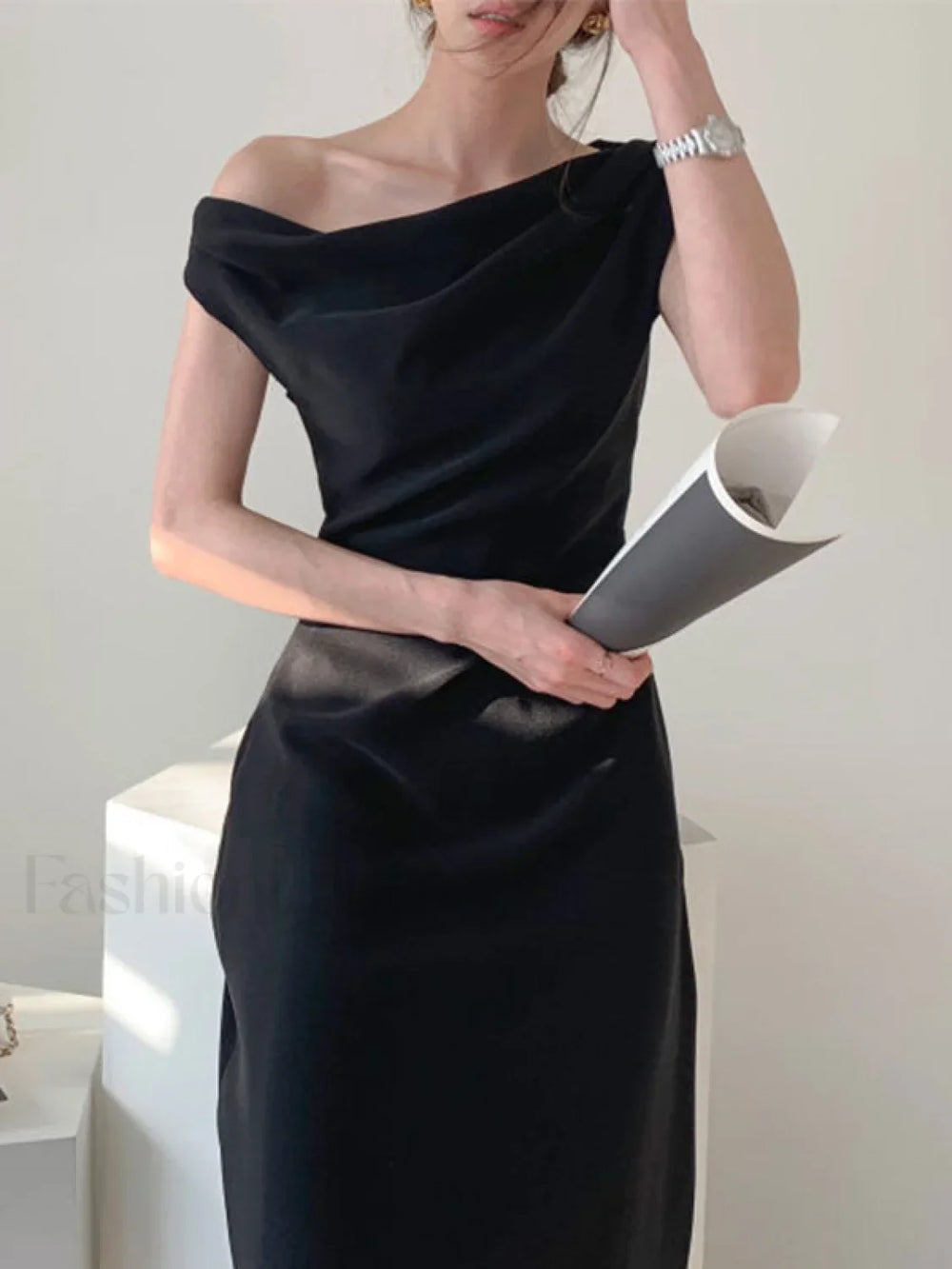 Ruched Boat Neck Party Midi Dress Midi Dresses