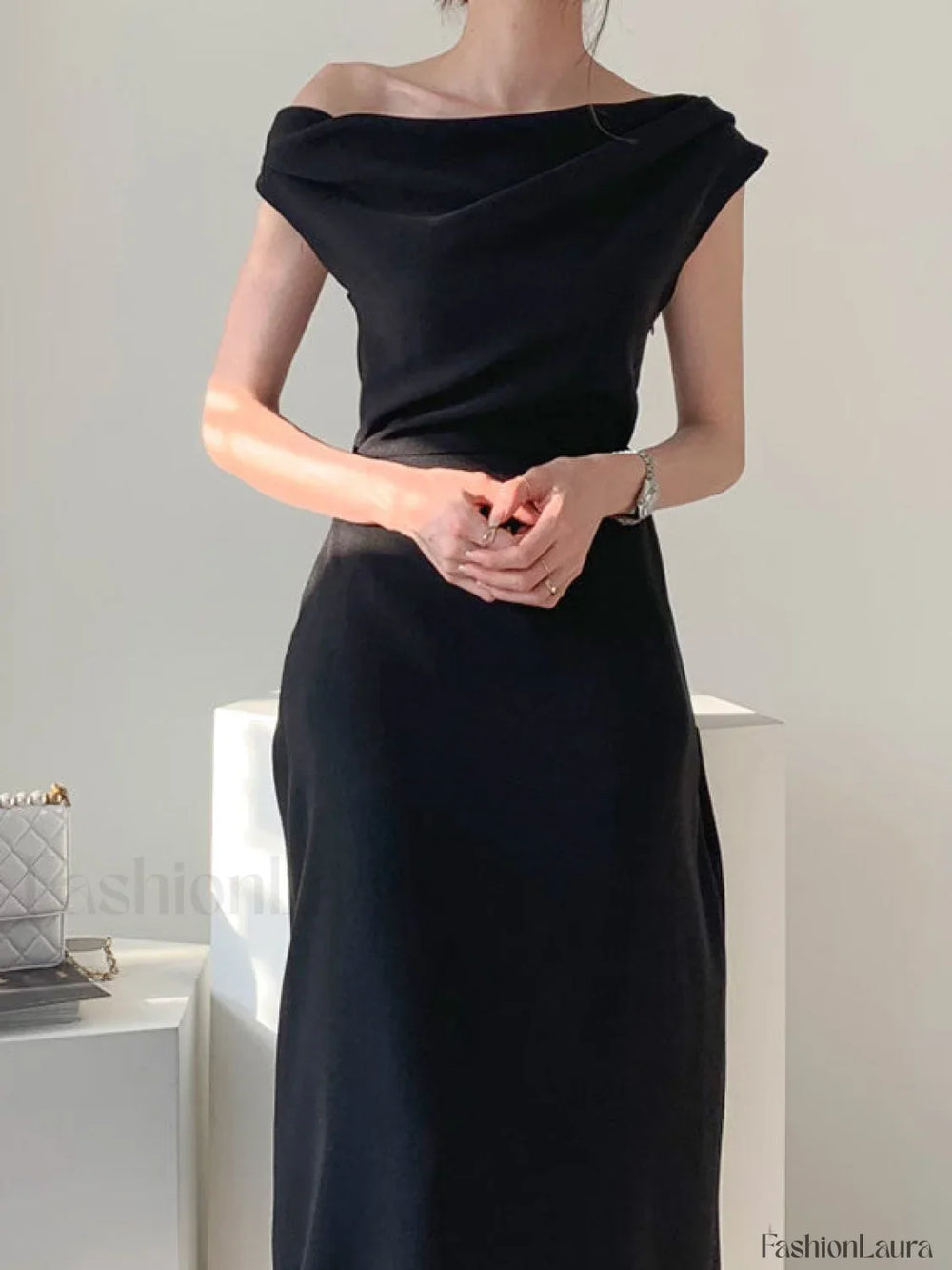 Ruched Boat Neck Party Midi Dress Midi Dresses