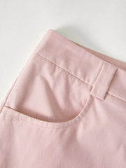 Ruched Pink Straight Leg Cargo Pants Cargo Pants