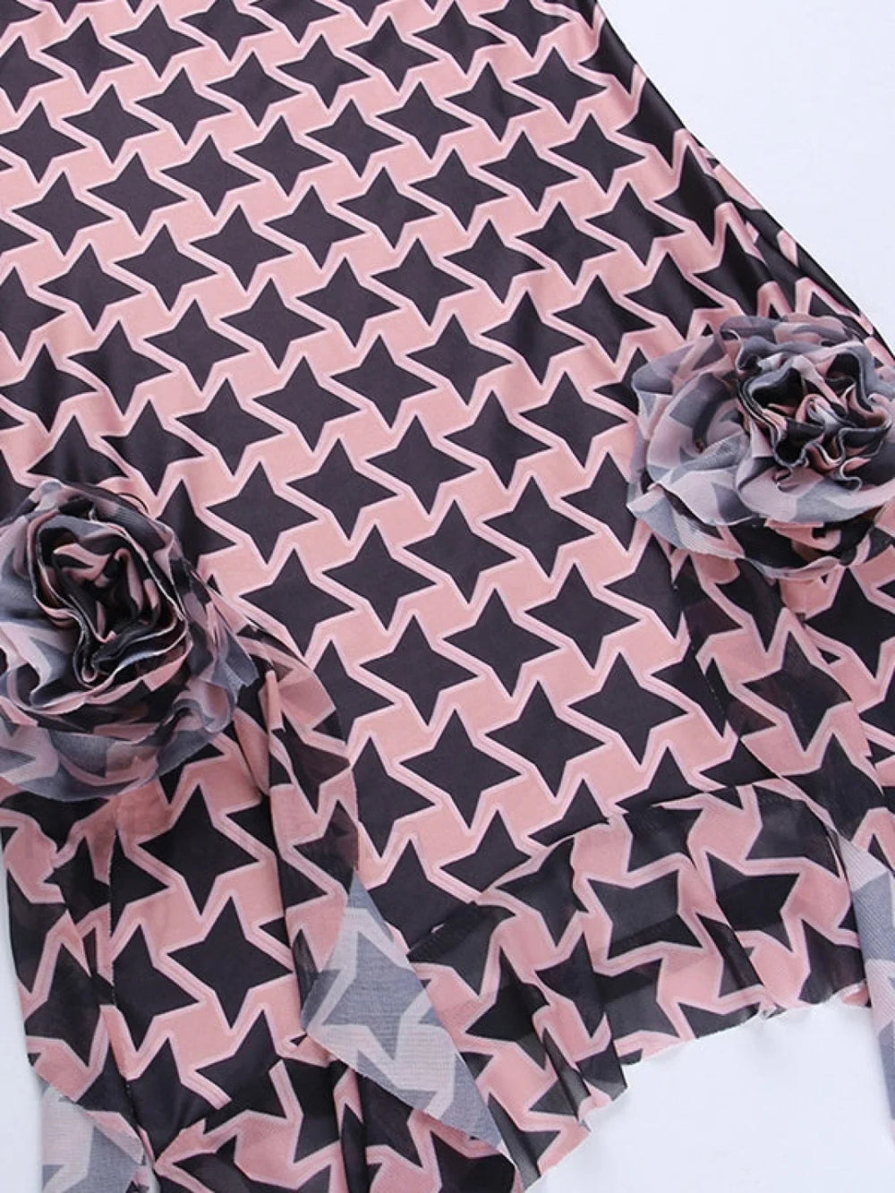 Ruffle Flower Embellish Bandeau Mini Dress Mini Dresses