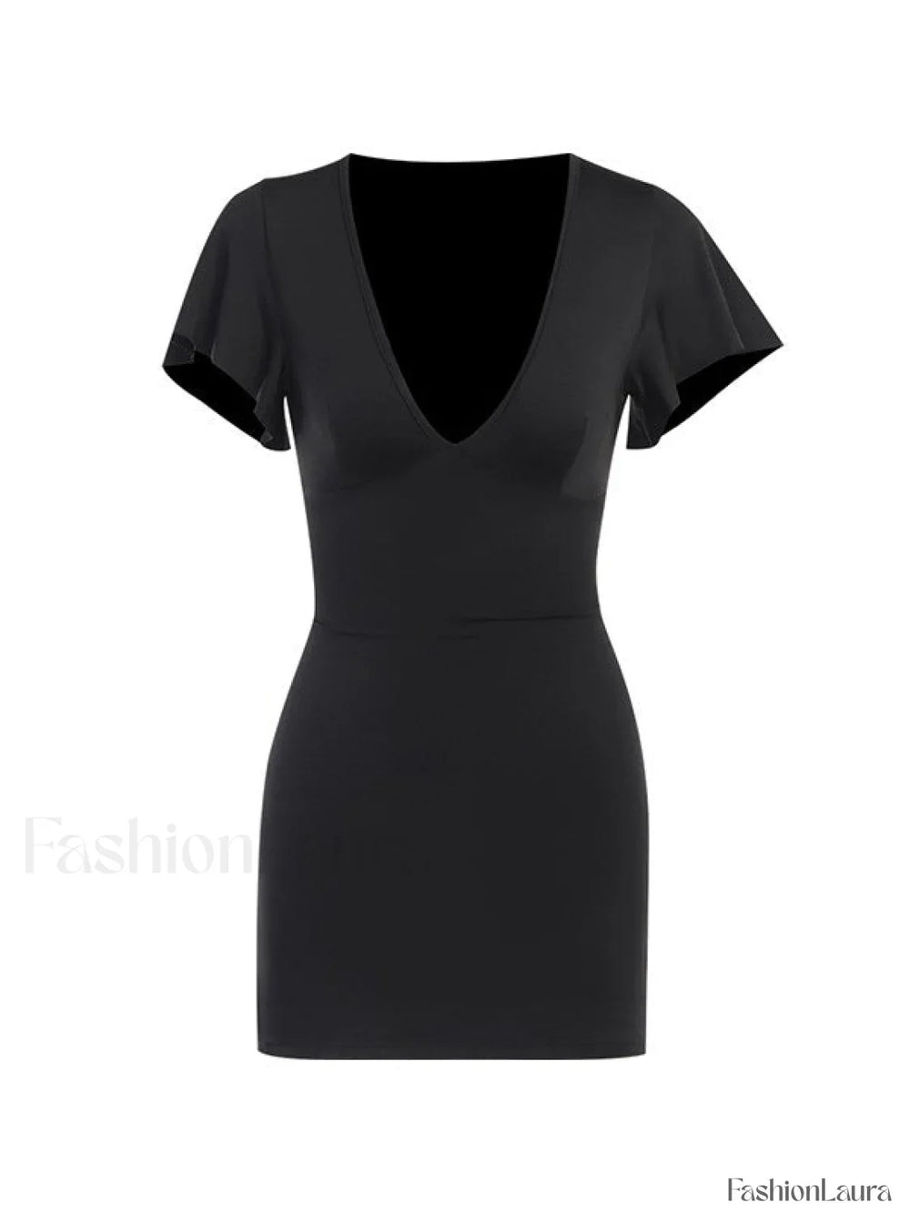 Ruffle Sleeve Bodycon Mini Dress Mini Dresses