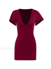 Ruffle Sleeve Bodycon Mini Dress Mini Dresses