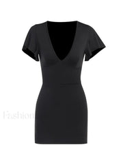 Ruffle Sleeve Bodycon Mini Dress Mini Dresses