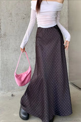 Satin Polka Dot High Waist Mermaid Skirt