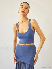 Sea Breeze Graceful Crop Knit Top Sweaters L