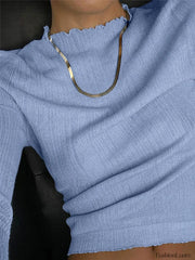 See Through Graceful Mesh Textured Shirt Blue / XS T Shirts