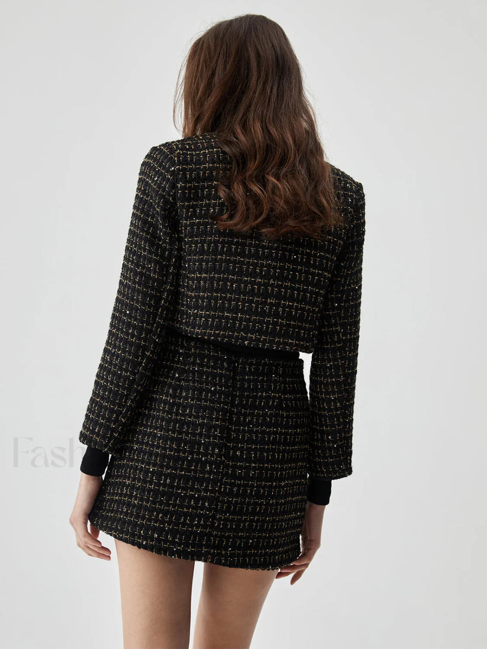 Sequined Button Graceful Short Blazer Blazers