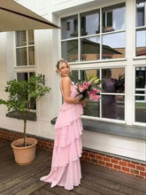 Sexy Backless Layered Ruffles Floral Dress