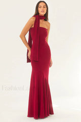 Sexy Strapless Mermaid Maxi Dress Wine Red / S