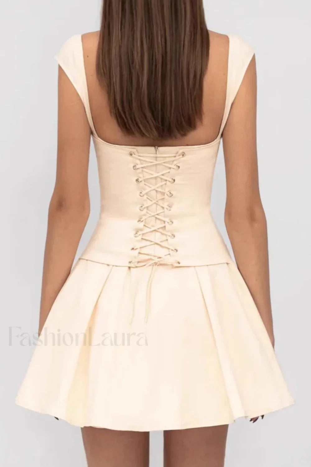 Sexy Tube Top Drawstring Waist A Line Mesh Mini Dress