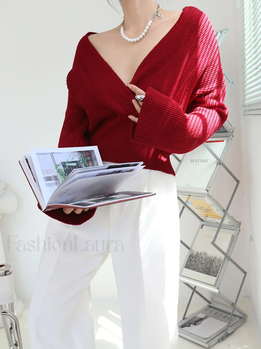 She’s Effortless Graceful Wrap Sweater Sweaters L