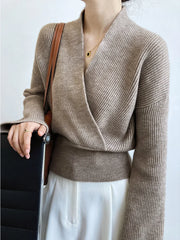 She’s Effortless Graceful Wrap Sweater Sweaters L
