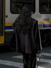 Side Striped Graceful Long Sleeve Blazer Blazers