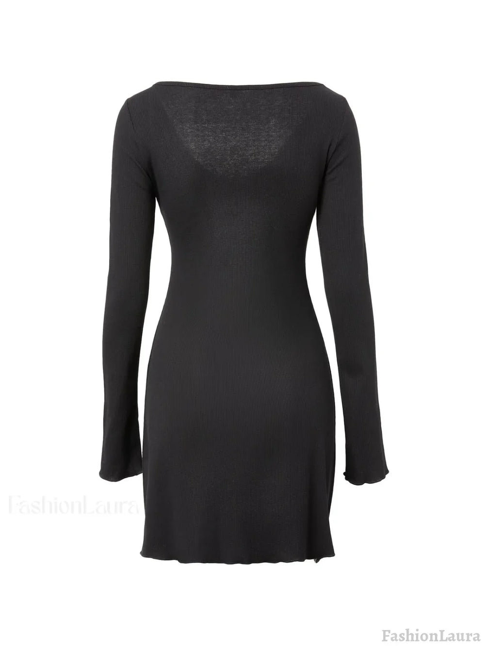 Simple Knitted Long Sleeve Mini Dress Mini Dresses