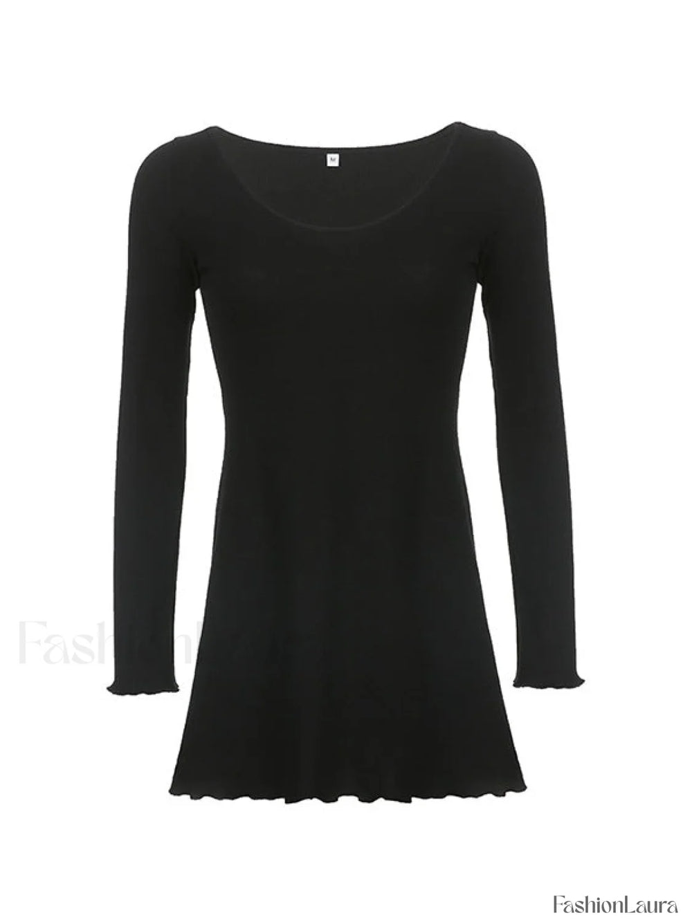 Simple Knitted Long Sleeve Mini Dress Mini Dresses