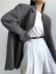 Single Breasted Graceful Essential Blazer Grey / S Blazers