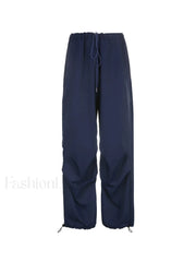 Size Friendly Low Waist Parachute Cargo Pants Cargo Pants