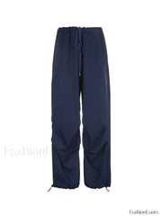Size Friendly Low Waist Parachute Cargo Pants Cargo Pants