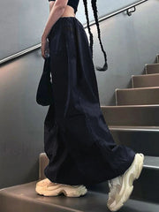 Size Friendly Low Waist Parachute Cargo Pants Cargo Pants