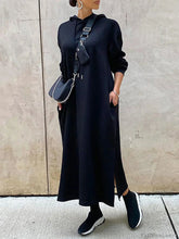 Slant Pockets Hoodie Dress Black / M Sweatshirts & Hoodies L