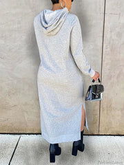 Slant Pockets Hoodie Dress Sweatshirts & Hoodies L