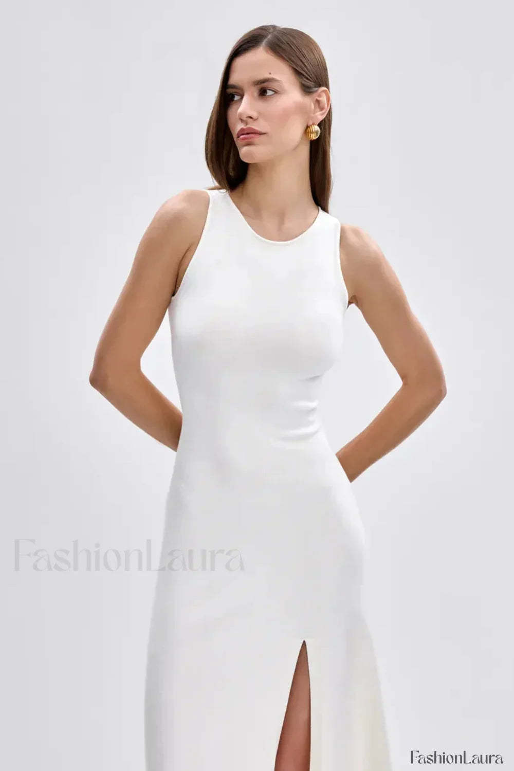 Sleeveless Split Bodycon Work Dress