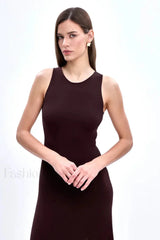 Sleeveless Split Bodycon Work Dress