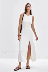 Sleeveless Split Bodycon Work Dress