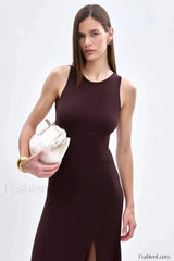 Sleeveless Split Bodycon Work Dress