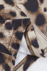 Slim Fit Leopard Print Sexy Strappy Maxi Dress