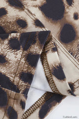 Slim Fit Leopard Print Sexy Strappy Maxi Dress