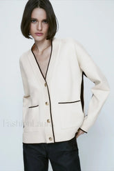 Slim Fit Patchwork Knit Cardigan