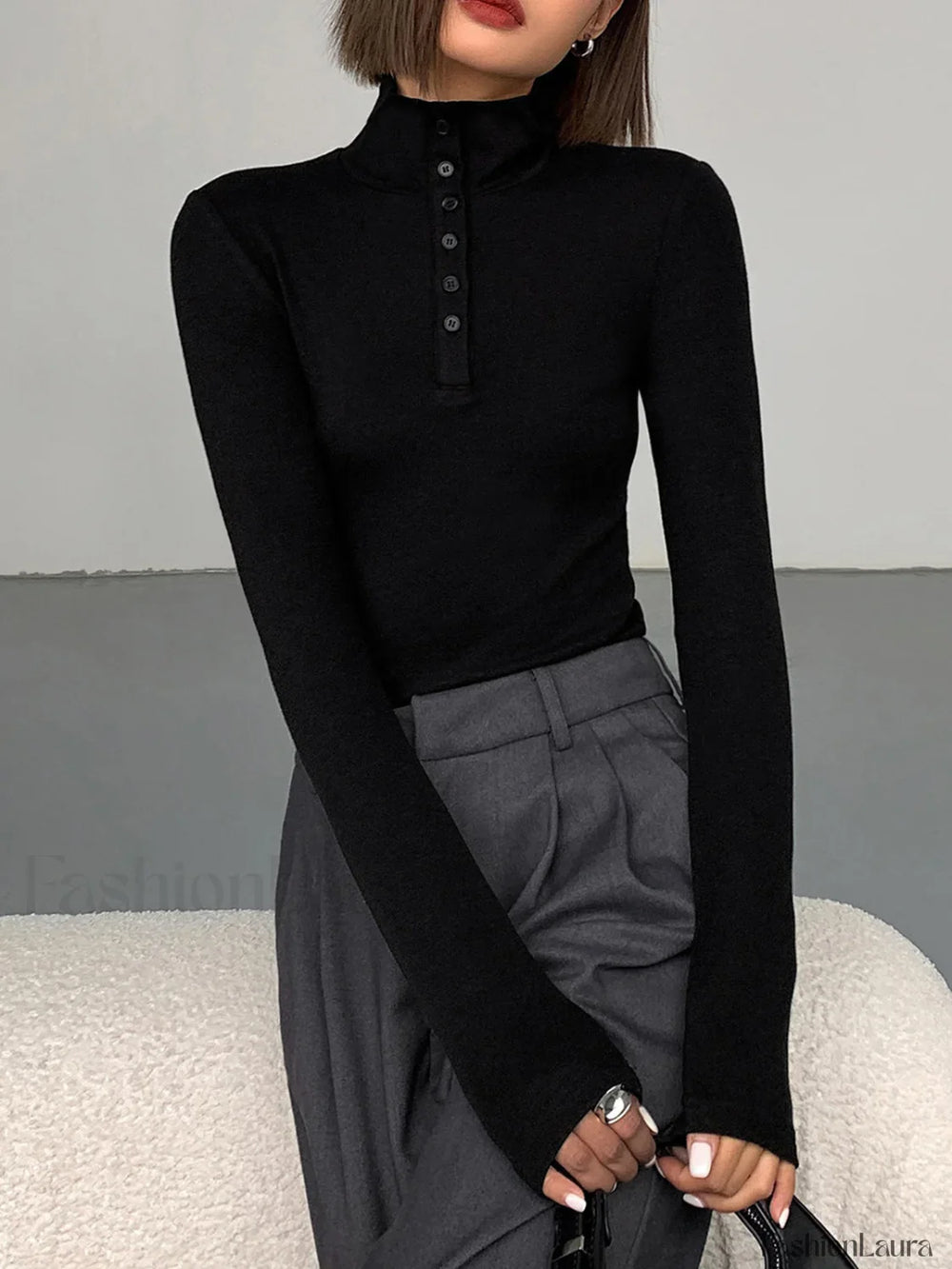 Slinky Button up Graceful Long Sleeve Shirt T Shirts