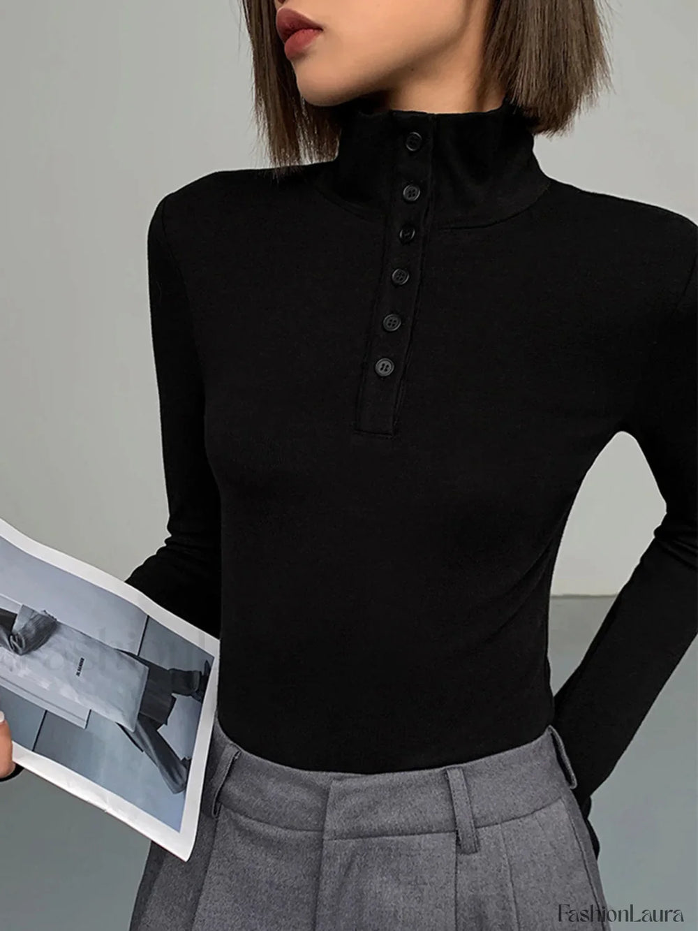 Slinky Button up Graceful Long Sleeve Shirt T Shirts