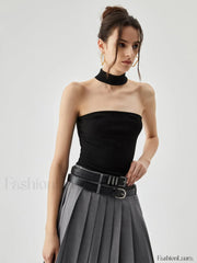 Slinky Solid Graceful Halter Top Tank Tops & Camis