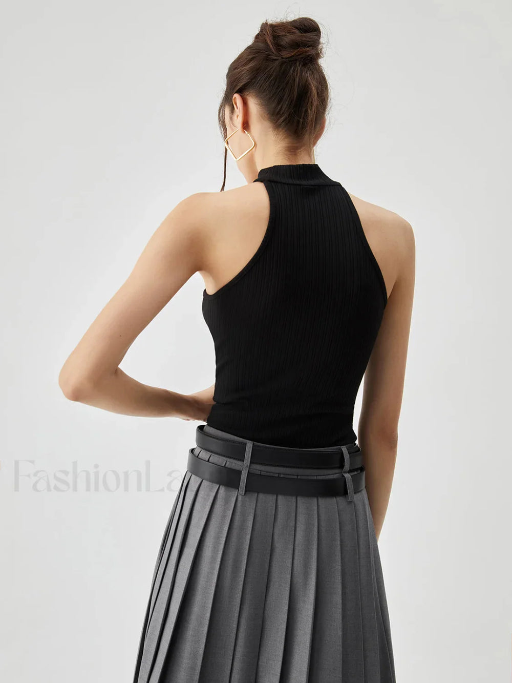 Slinky Solid Graceful Halter Top Tank Tops & Camis