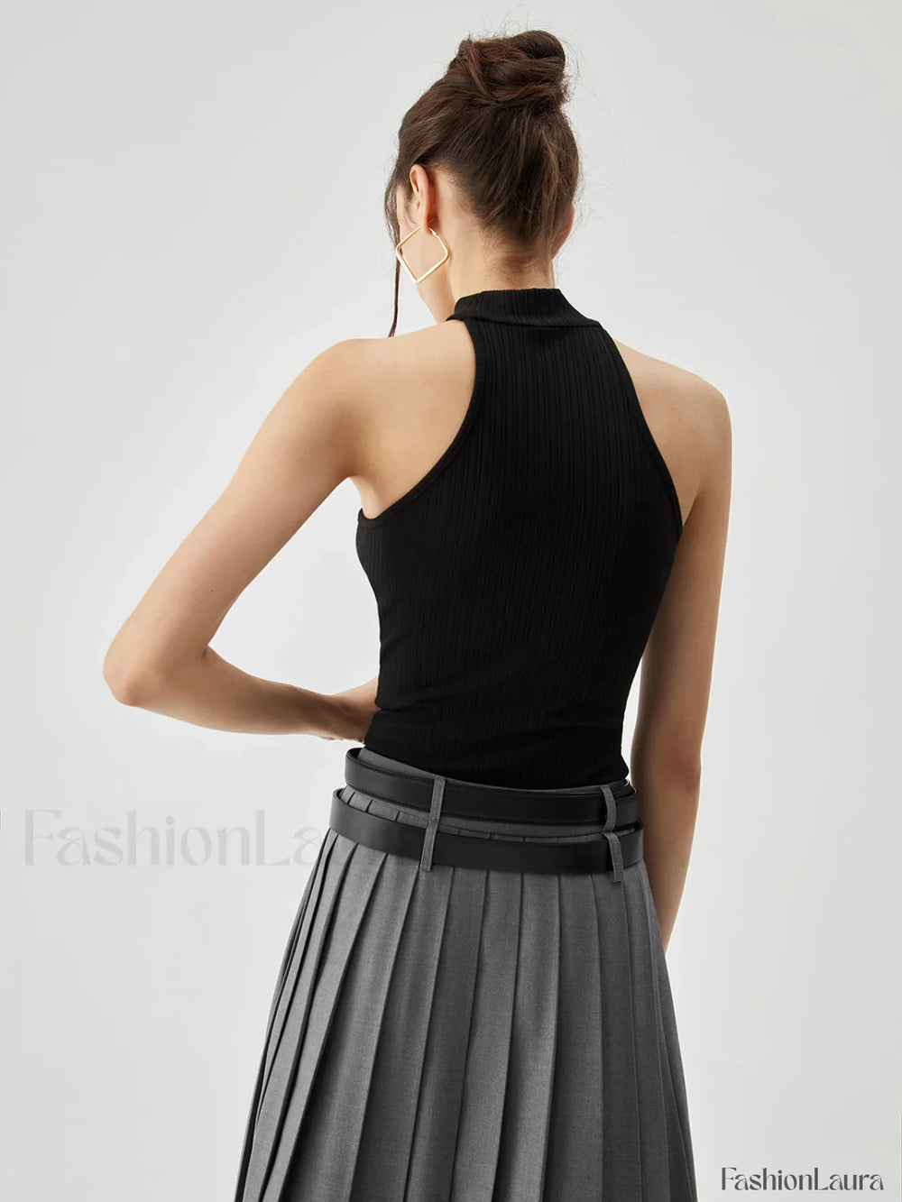 Slinky Solid Graceful Halter Top Tank Tops & Camis