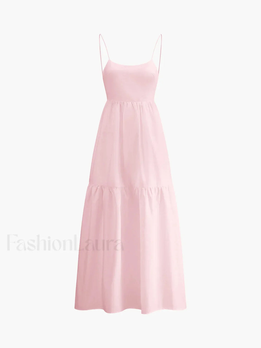Solid Backless Long Dress Pink / XS Dresses