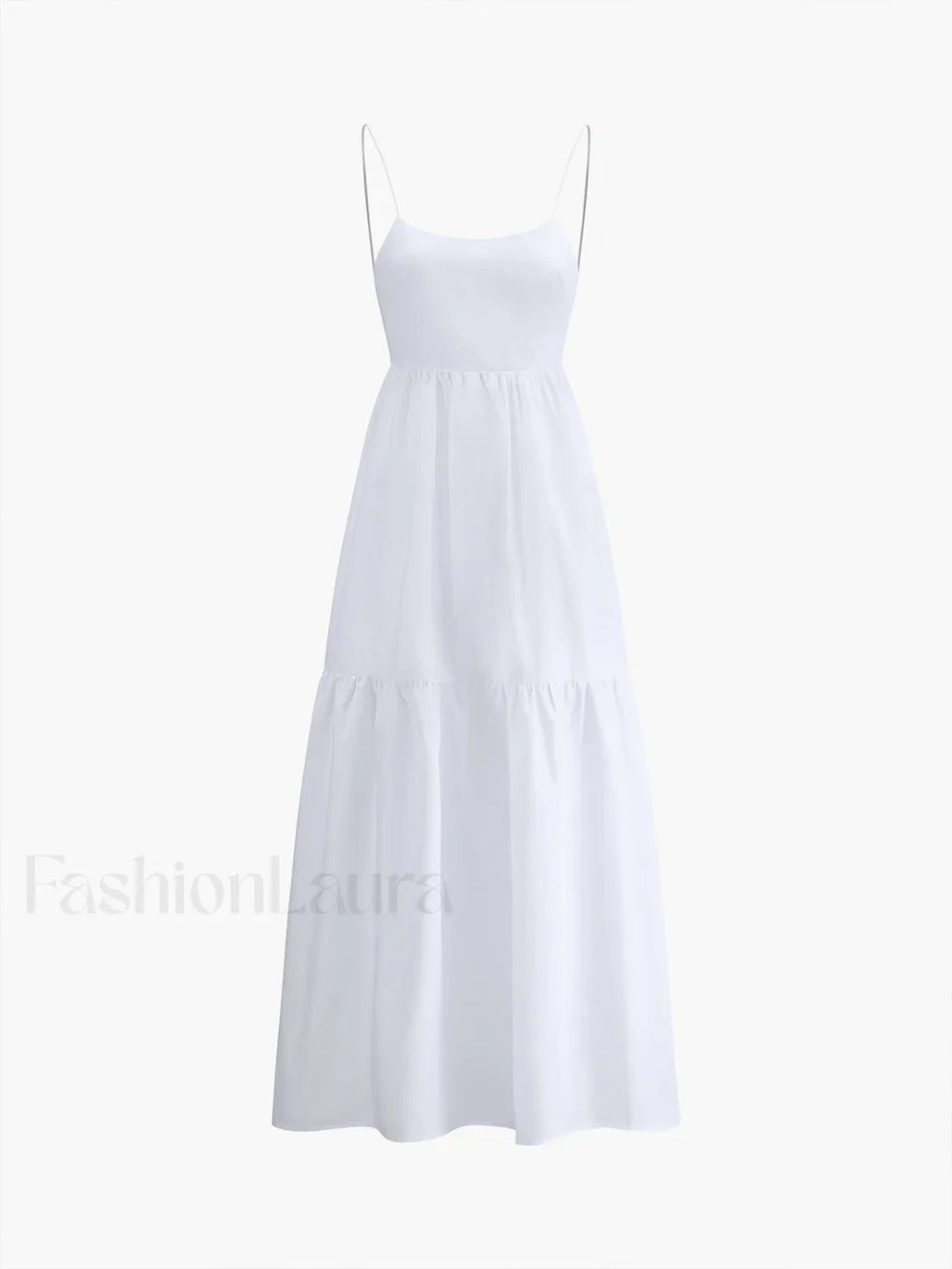 Solid Backless Long Dress White / XS Dresses