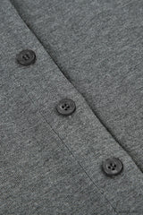 Solid Buttoned High Collar Bodycon A Line Work Dress