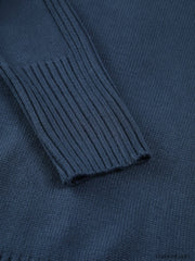 Solid High Neck Knit Sweater Sweaters